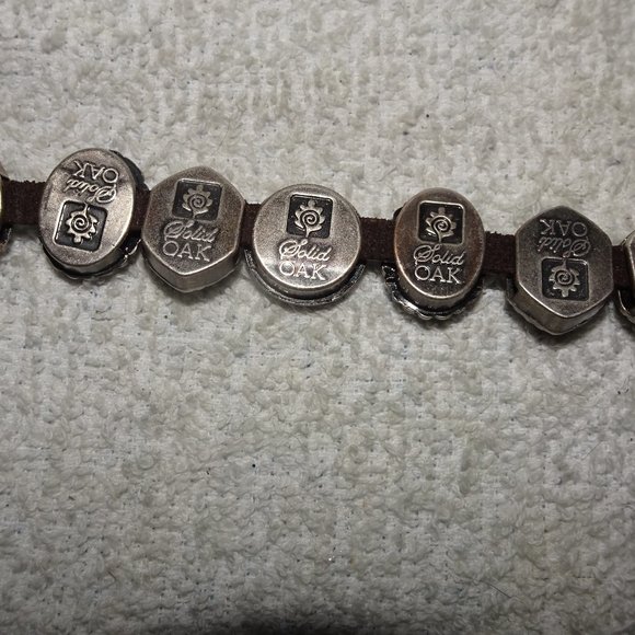 Solid Oak Slider Leather Cord Toggle Bracelet - Picture 5 of 5